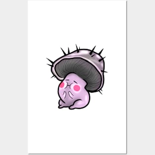 Pink blushing fluffy mushroom Posters and Art